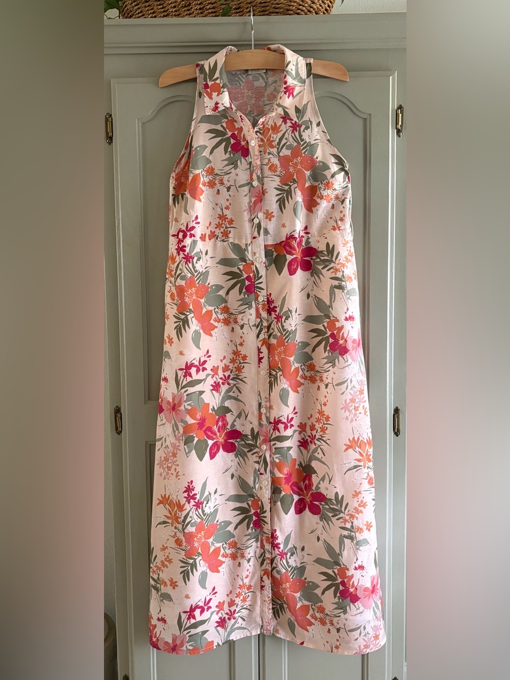Spartina 449 Emeline Midi Dress | Aljoy Landing Tropical Print | Small | No Belt